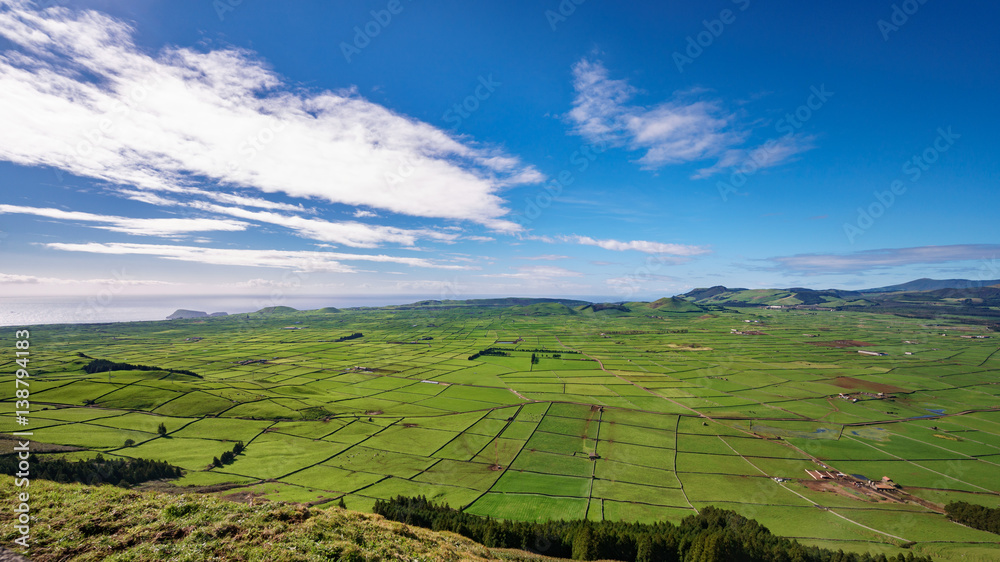 Naklejka premium Farm fields in the Terceira island in Azores