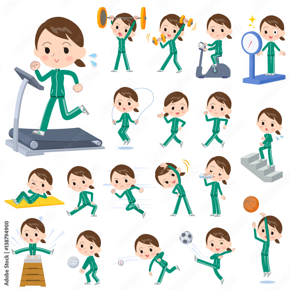 school girl Green jersey Sports & exercise school girl Green jersey Sports & exercise