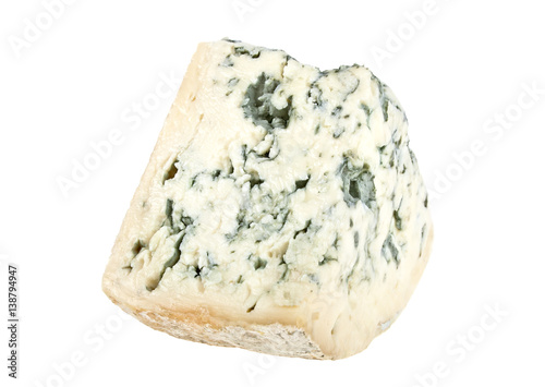 Blue cheese on a white background