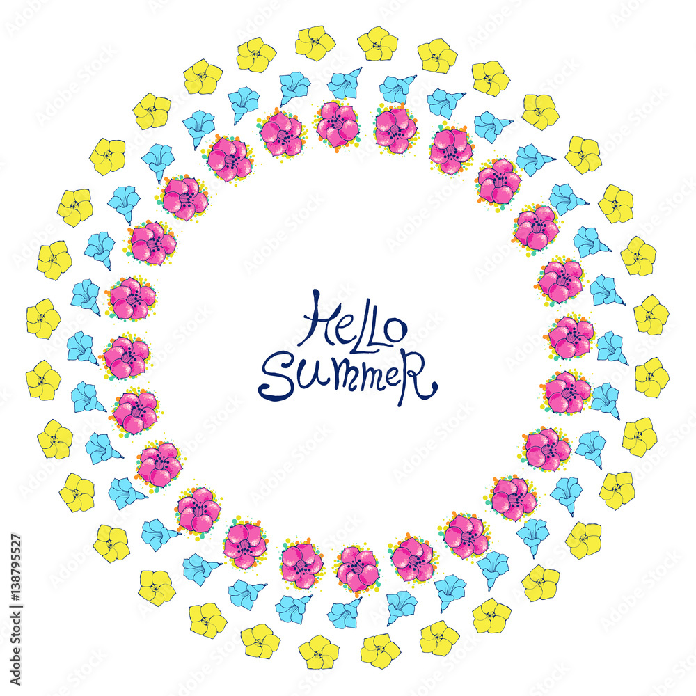 Circle floral frame Circle floral frame