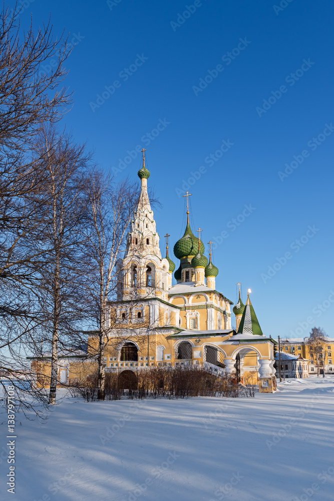 Church of St John the Baptist in Uglich in a sunny winter day, Russia