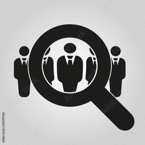 Recruitment icon. Staff selection symbol. Flat design. Stock - Vector illustration