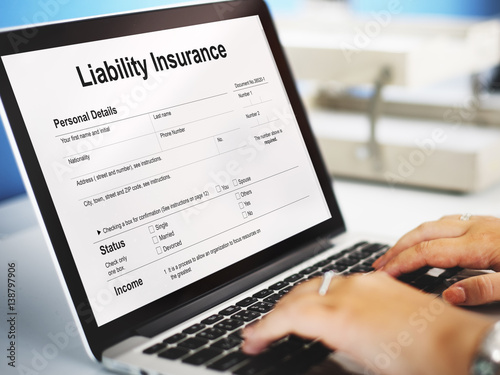 Liability Insurance Money RIsk Form Document Concept