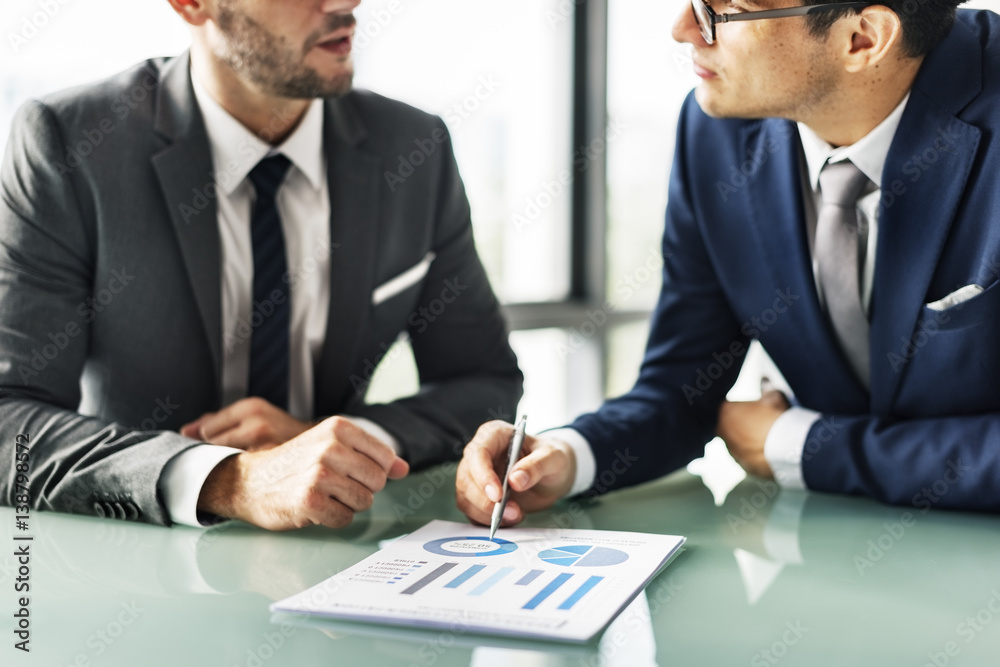 Fototapeta premium Men Talking Business Analysis Concept