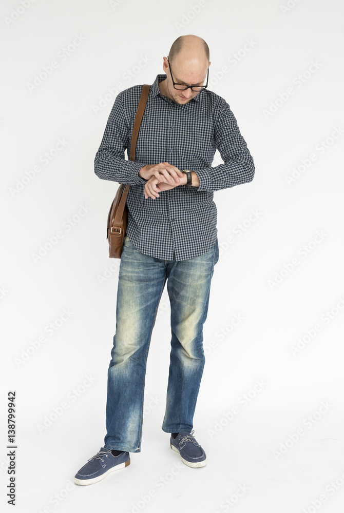 Fototapeta premium Man Cheerful Studio Portrait Concept