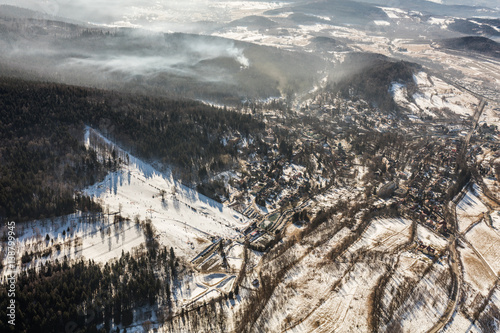 aerial  view of the Ladek Zdroj town photo