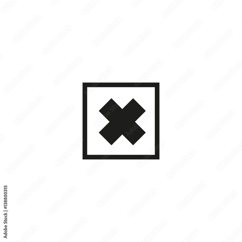 Harmful product symbol isolated on white background vector illustration. Irritant hazard pictogram. International standard black packaging element Harmful product symbol isolated on white background vector illustration. Irritant hazard pictogram. International standard black packaging element