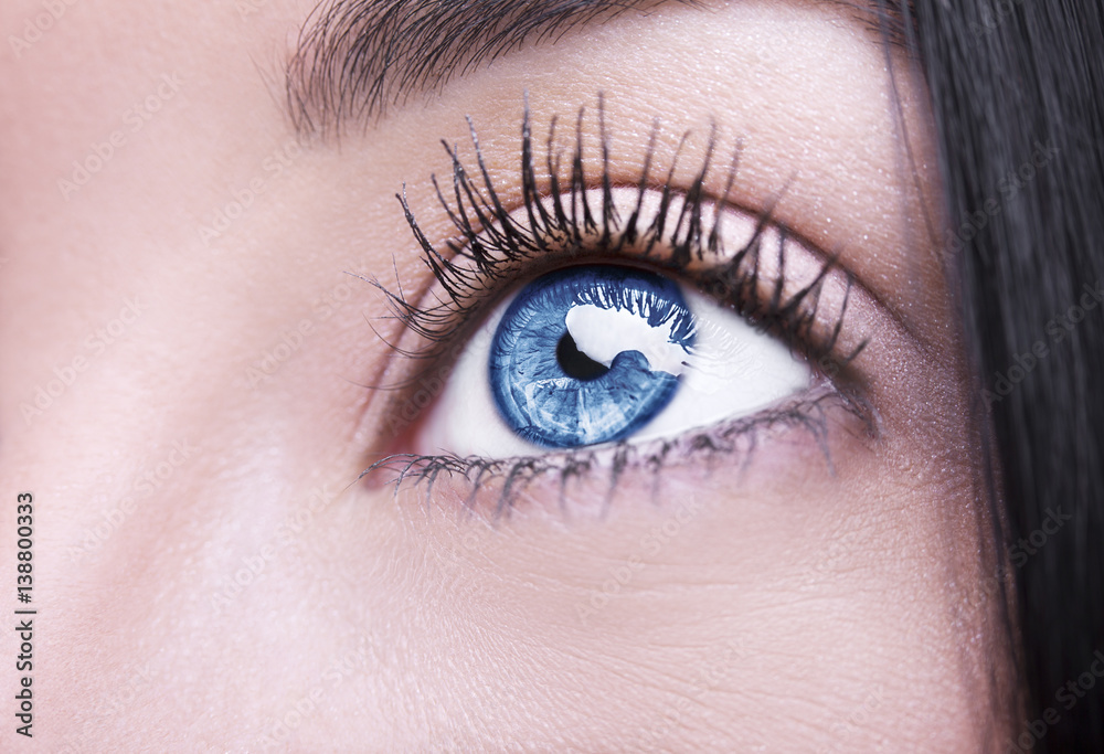 Fototapeta premium A beautiful insightful look woman's eye. Close up shot