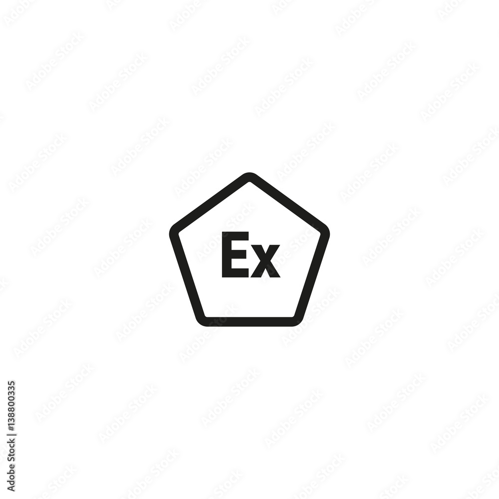Packaging symbol symbol isolated on white background vector illustration. Ex pentagon sign. International standard black packaging pictogram Packaging symbol symbol isolated on white background vector illustration. Ex pentagon sign. International standard black packaging pictogram