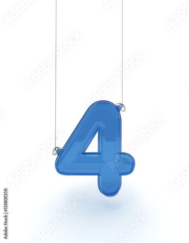 Hanging alphabet number four