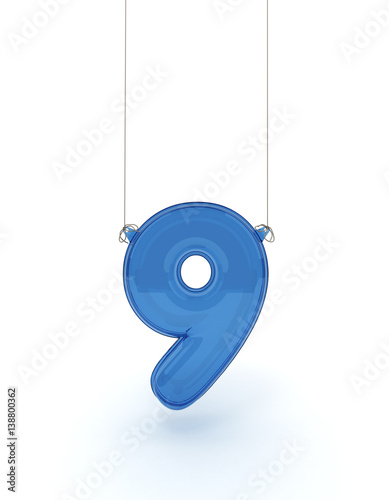 Hanging alphabet number nine
