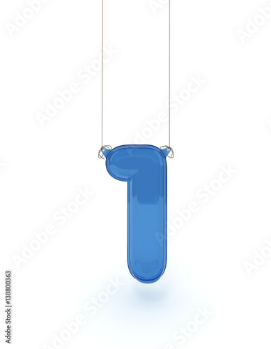 Hanging alphabet number one