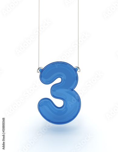 Hanging alphabet number three