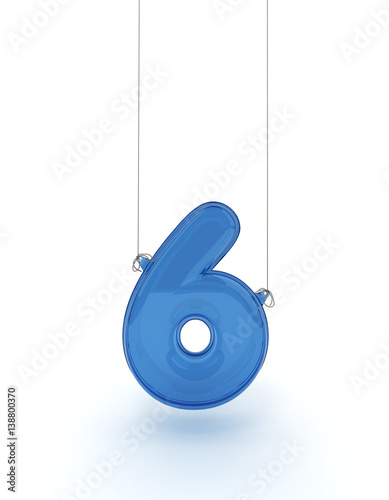 Hanging alphabet number six
