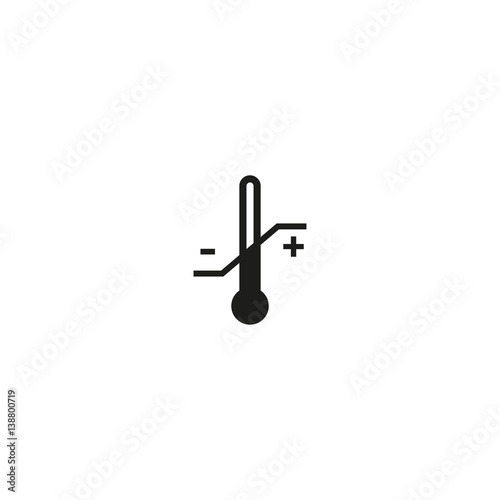 Temperature limitation symbol isolated on white background vector illustration. Permitted temperature range for cargo sign. International standard black shipping pictogram