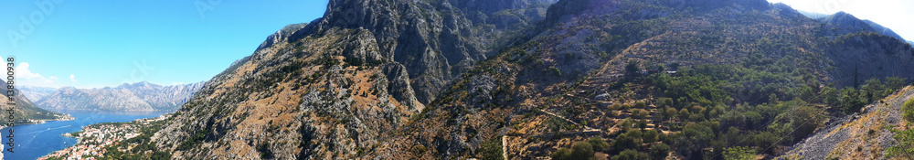 Landscape mountains in Kotor Montenegro