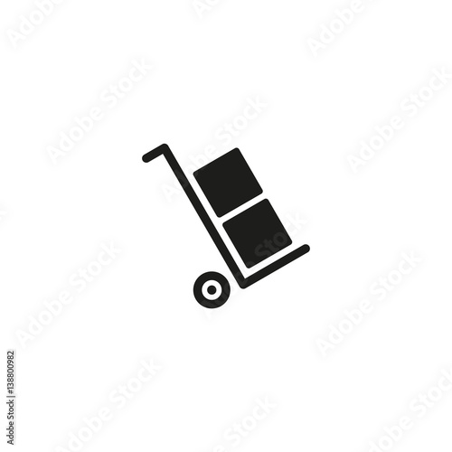 Only use the trolley symbol isolated on white background vector illustration. Delivery label protect sensitive parcels against incorrect transportation. International standard black shipping pictogram