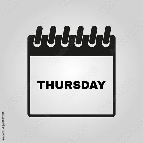 Thursday icon. Thu and calendar, data symbol. Flat design. Stock - Vector illustration
