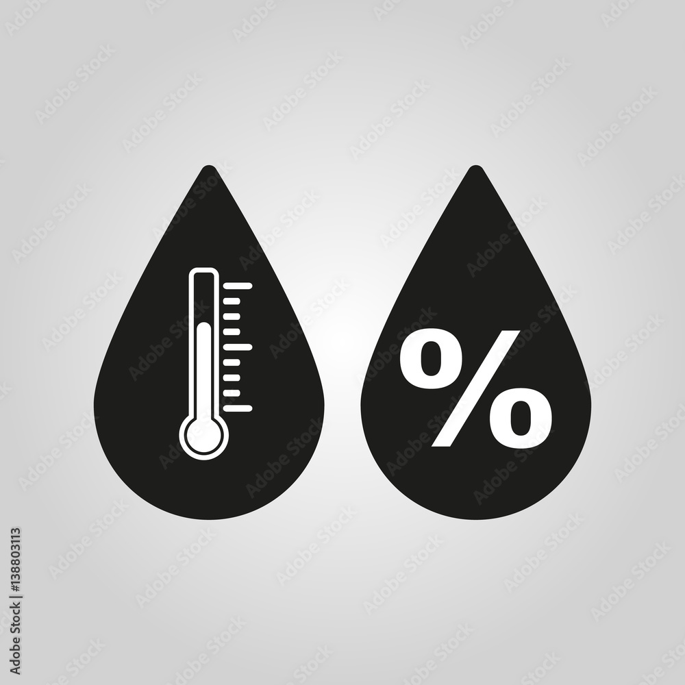 Humidity icon. Weather and meteorology, thermometer symbol. Flat design. Stock - Vector illustration
