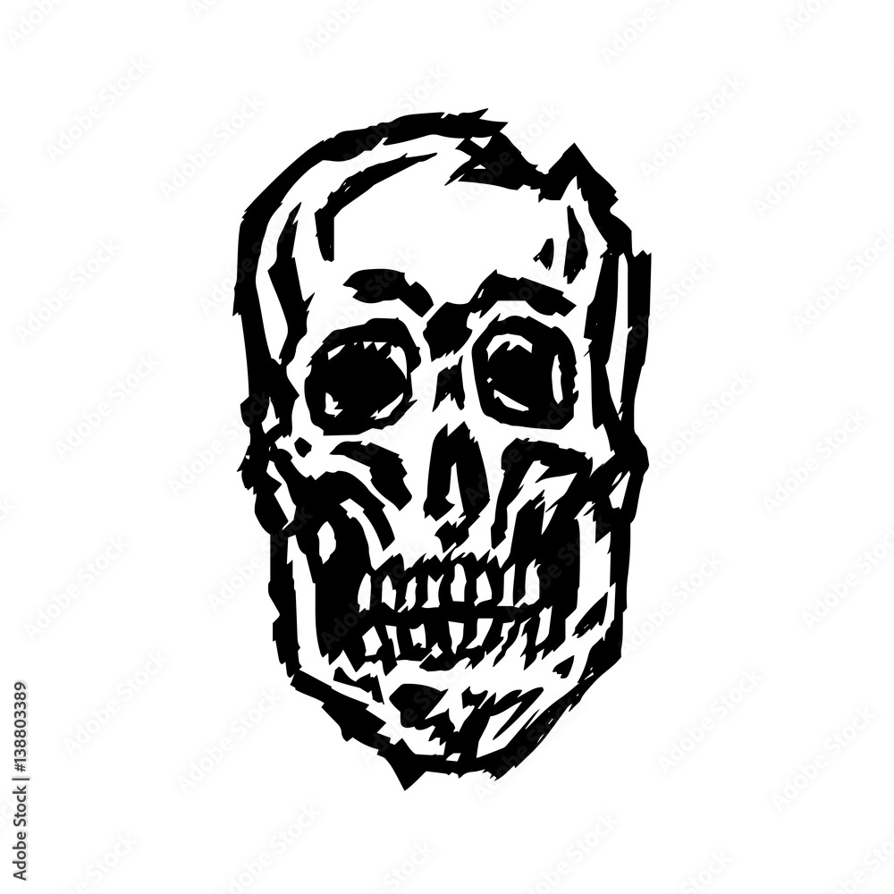 spooky skull vector illustration