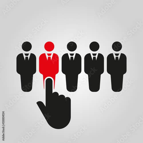 Recruitment icon. Staff selection symbol. Flat design. Stock - Vector illustration