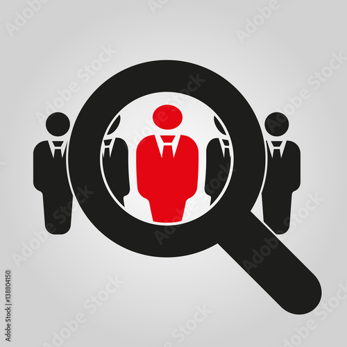 Recruitment icon. Staff selection symbol. Flat design. Stock - Vector illustration