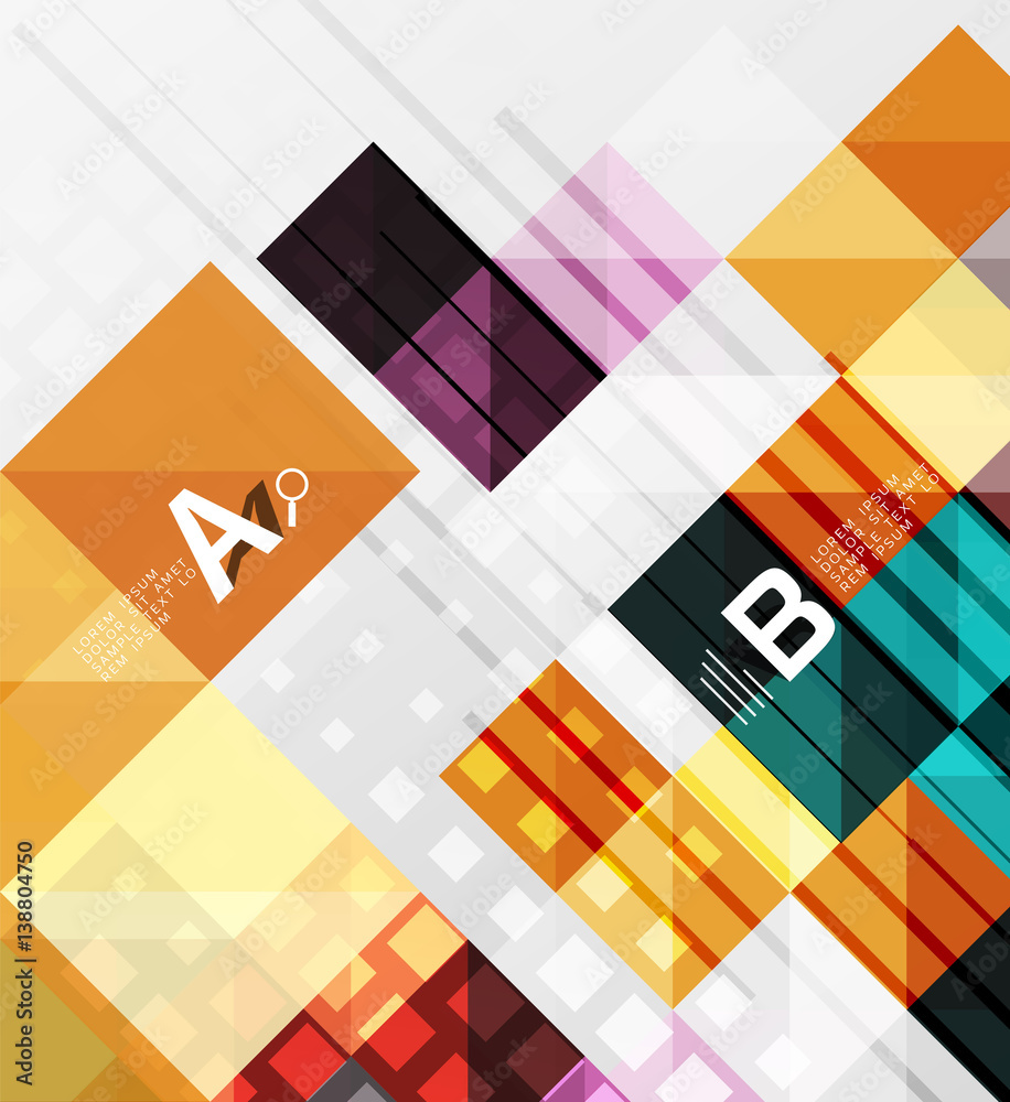 Vector square elements on gray abstract background with infographics Vector square elements on gray abstract background with infographics