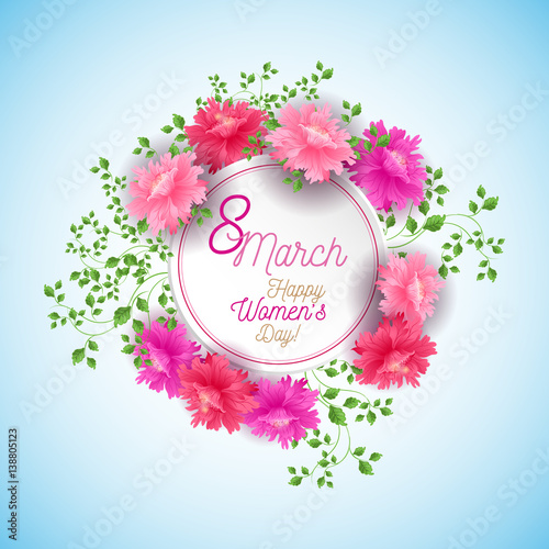 8 March Women s Day greeting card template