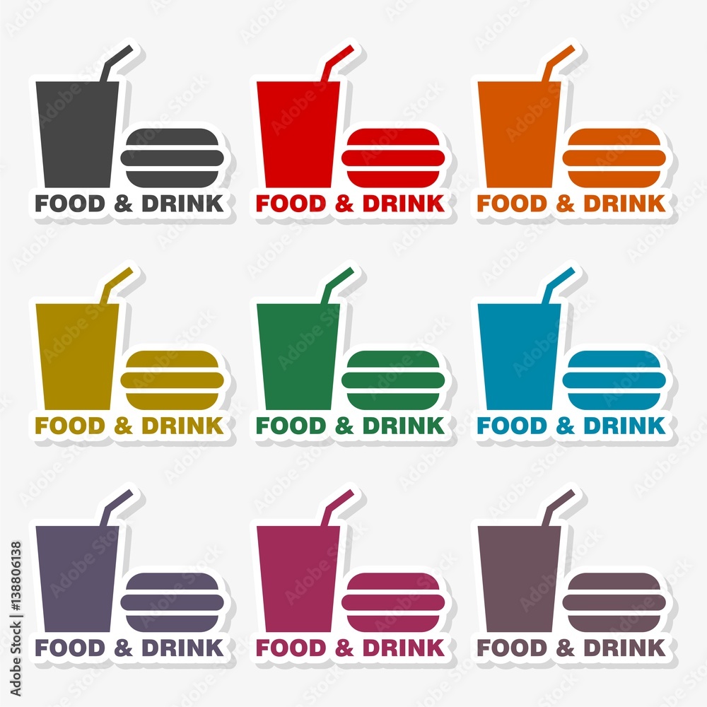 Foods and Drinks Icon - Illustration Foods and Drinks Icon - Illustration