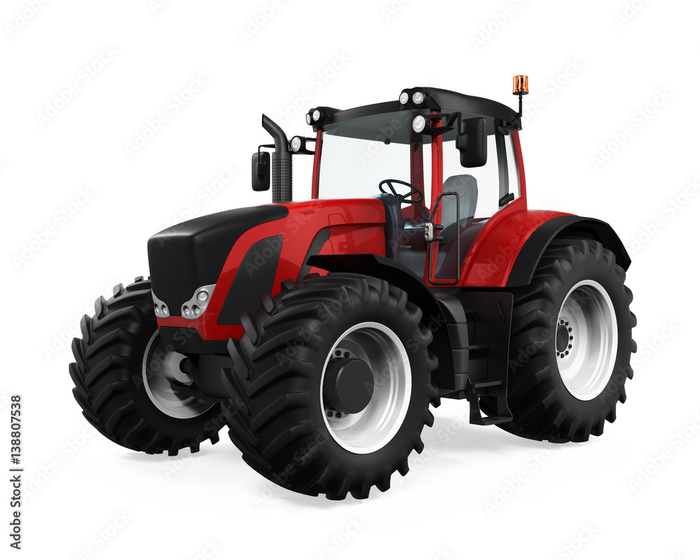 Red Tractor Isolated Red Tractor Isolated