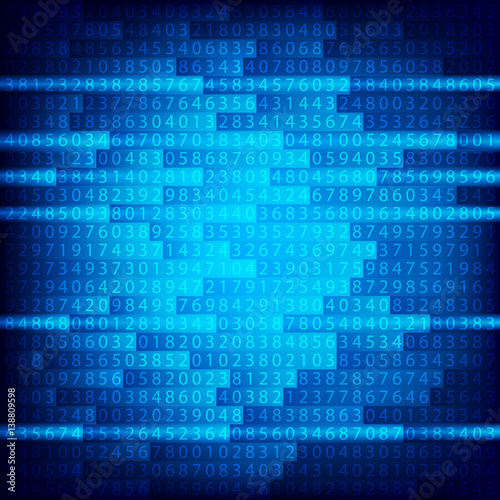 Blue binary computer code repeating  background . Eps 10  illustration