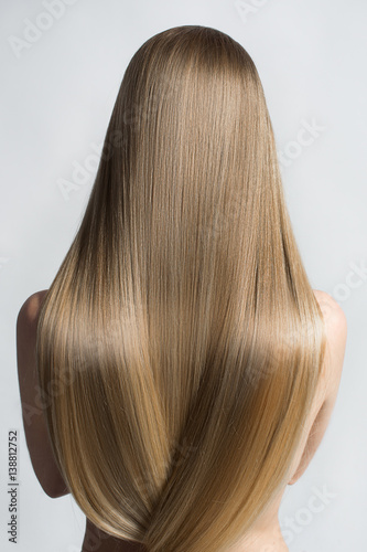 Fototapeta Portrait Of A Beautiful Young Blond Woman With Long Straight Hair