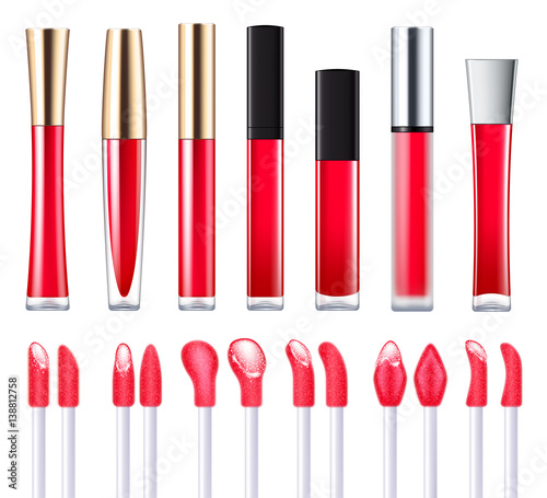Red lip gloss set.