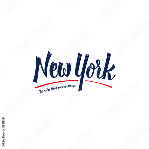 New York "The City That Never Sleeps" Lettering
