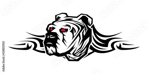 Tribal Decorative Artistic Powerful Strength Bulldog Tattoo Urban Ghetto Emblem