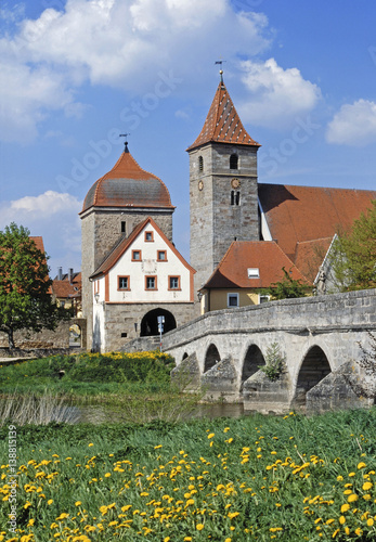 Unteres Tor, Brücke über die Altmühl, Kirche St.Jacobus,.Ornau,