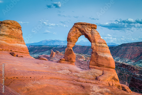 Delicate Arch in twilight, Utah, USA