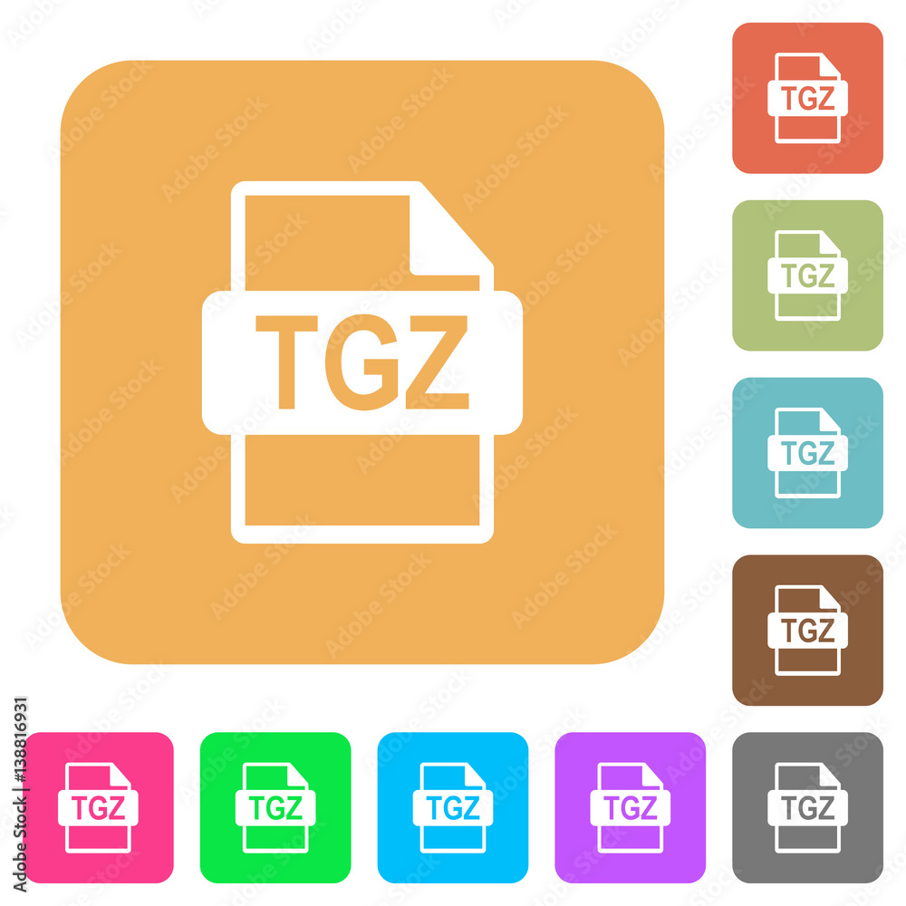 TGZ file format rounded square flat icons TGZ file format rounded square flat icons