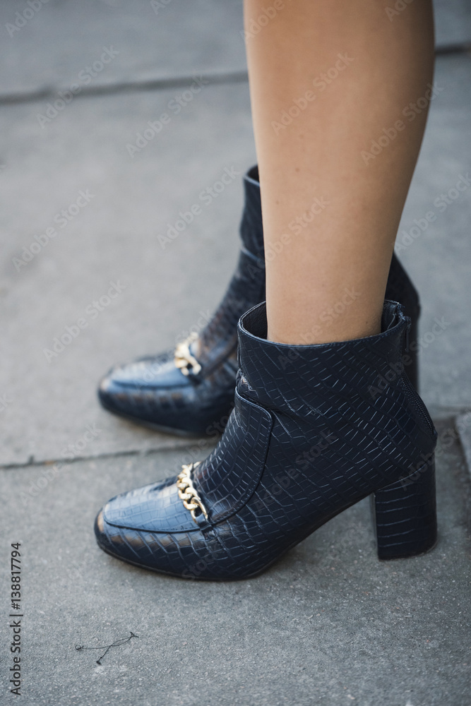 Street fashion shoes during London Fashion Week. Street fashion shoes during London Fashion Week.