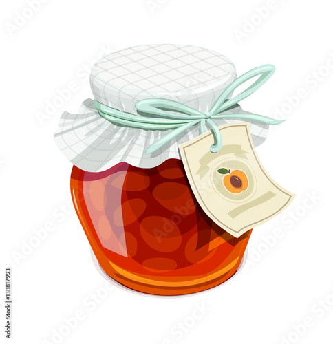 Apricot jam jar. Vintage style