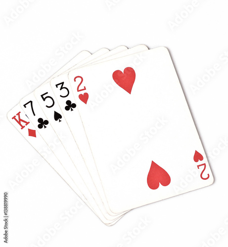 Poker Hand Rankings Symbol Set Playing Cards In Casino Isolated On