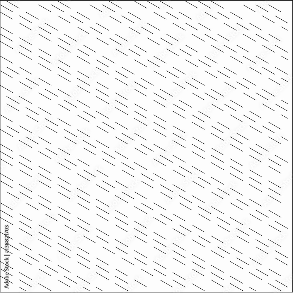 Fototapeta premium Abstract white background with black small line segments rows of bands placed around the drawing