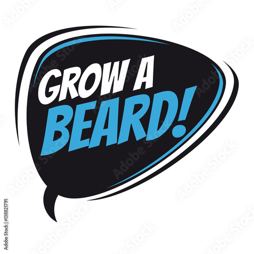 grow a beard retro speech balloon