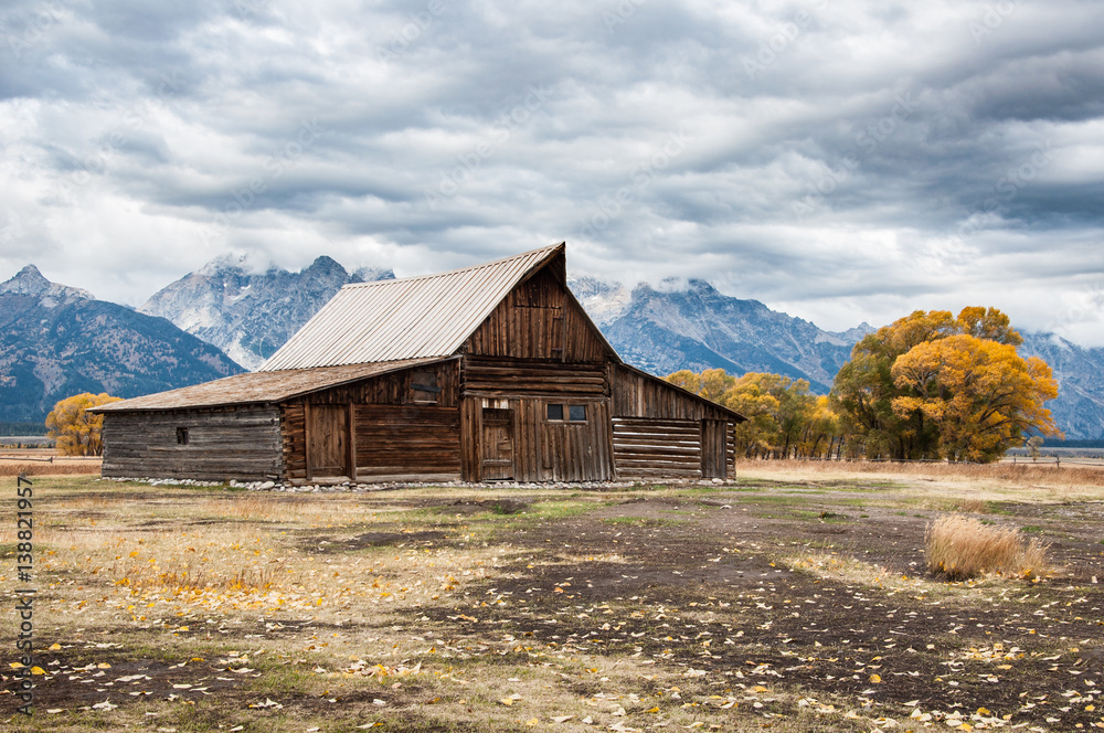 Barn at Mormon Row in the Fall