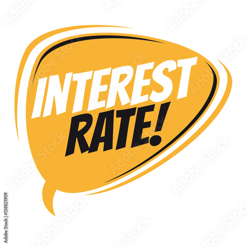 interest rate retro speech balloon