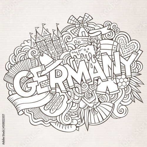 Cartoon cute doodles Germany illustration