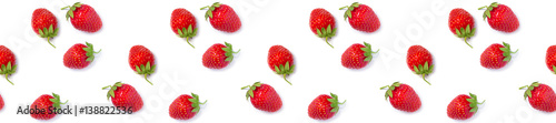 panorama ripe fresh red strawberries