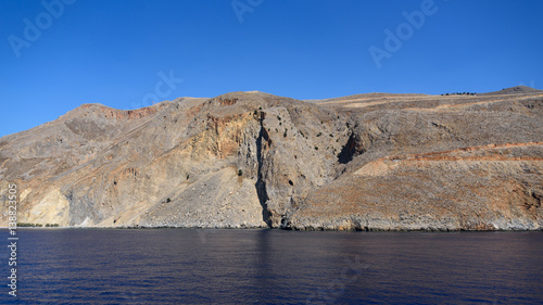shot of crete island's coast line