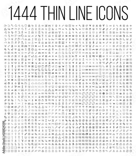 Exclusive 1444 thin line icons set.