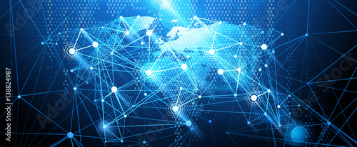 Global network background. Vector